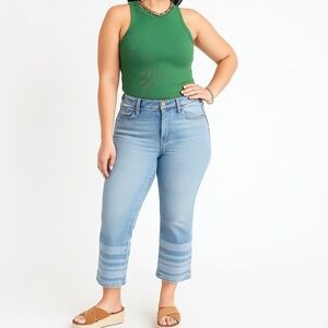 GAP 1969 Always Skinny Light‎ Wash Striped Cropped Ankle Jeans Size 30